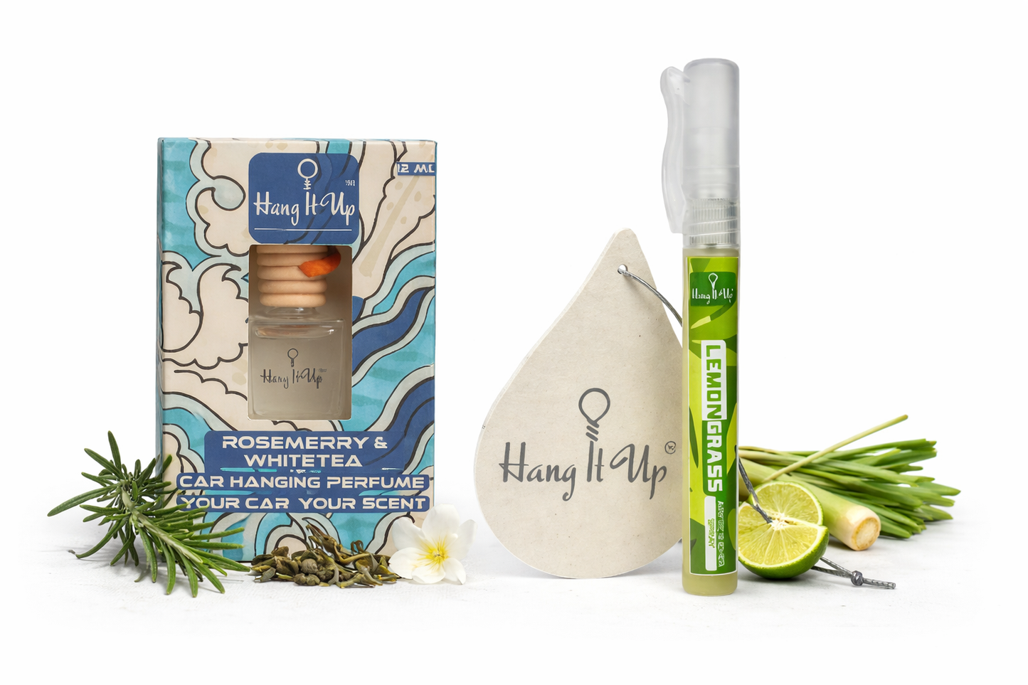 Pack of 2 Air Freshners (Hanging bottle and Spray Card)