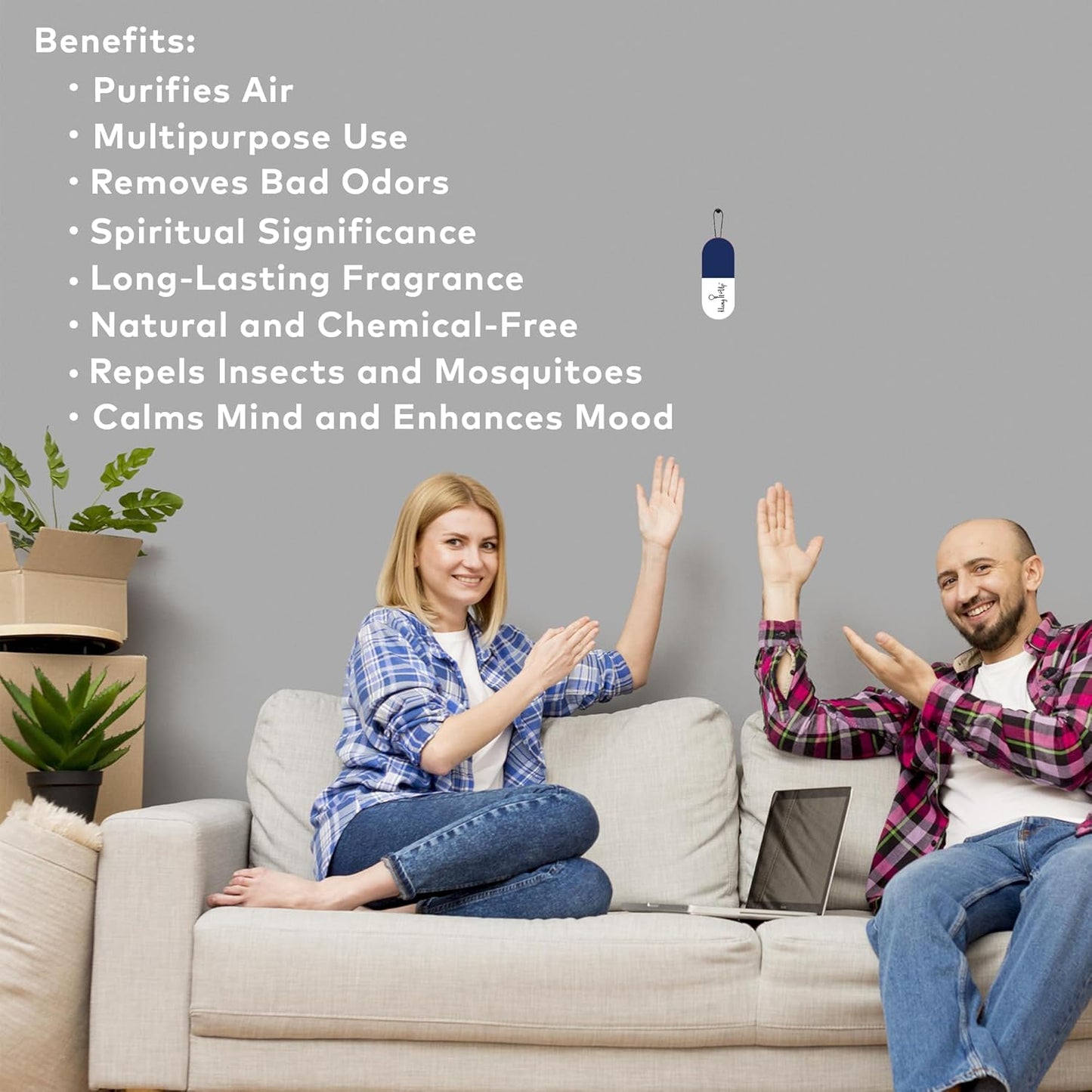 Premium Air Freshener Camphor Capsule Rosemary & White Tea For Car Fragrance & Air Freshener Long Lasting 45 Days