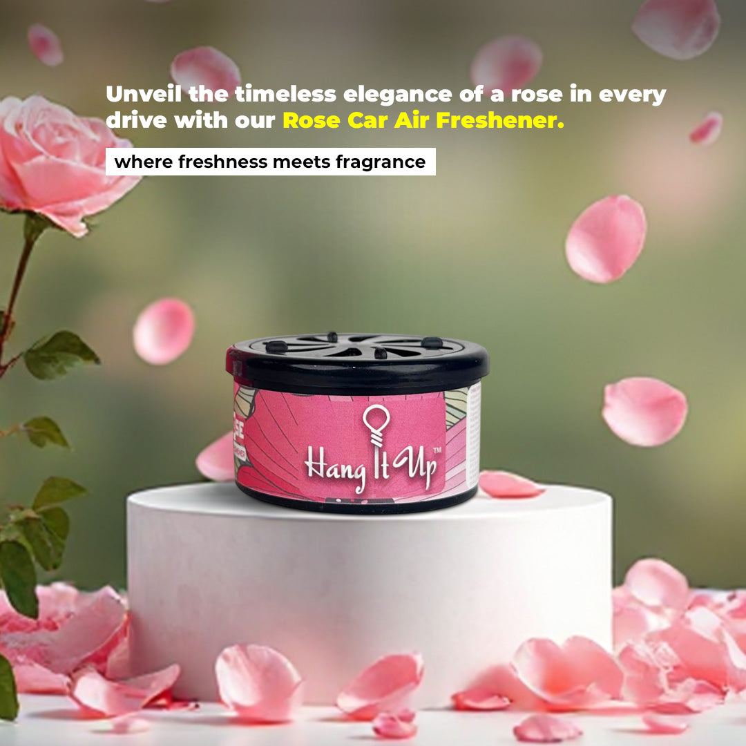 Car Air Freshener Can - Rose Pack of 1 | Long Lasting Fragrance & Easy to Use