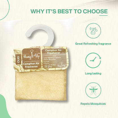 Car Air Freshener Camphor Pouch - Oud Long Lasting Fragrance