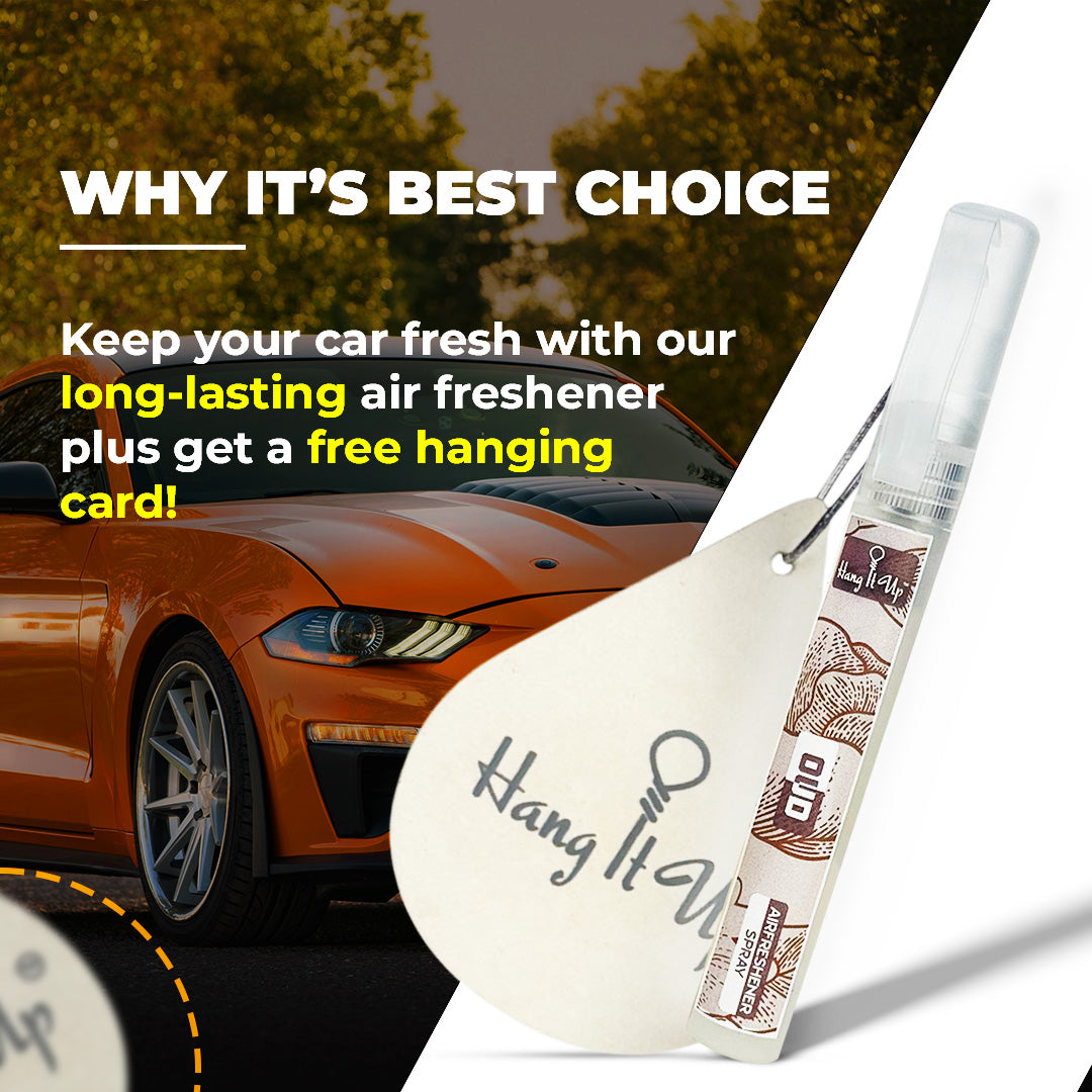 Premium Oudh Car Air Freshener Spray With Hanging Card