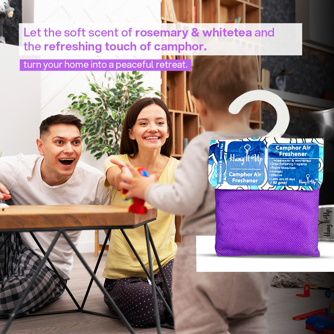 Car Air Freshener Pouch - Rosemarry & white tea Long Lasting Fragrance