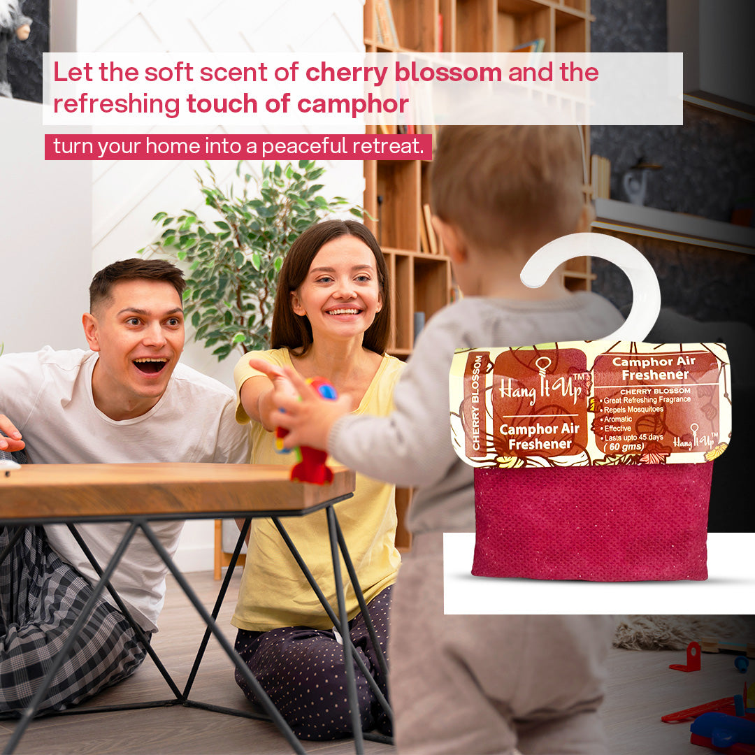 Car Air Freshener Camphor Pouch- Cherry blossom Long Lating Fragrance