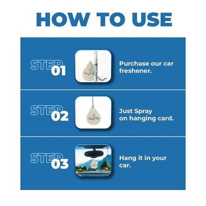 Car Air Freshener Spray With Card - Black Ice, Oud And Vanilla Roma Combo of 3