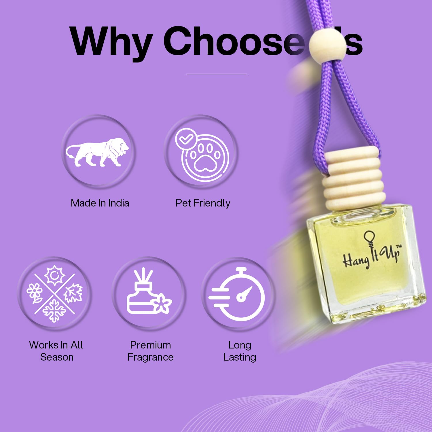 Car Hanging Perfume Bottle - Rose & Oud Combo of 2 | Long Lasting Fragrance