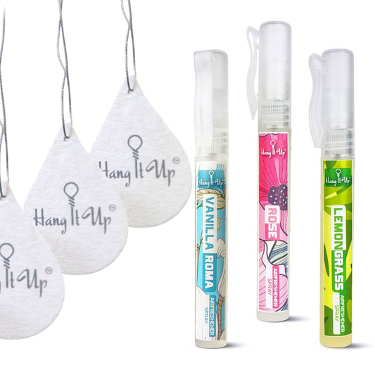 Car Air Freshener Spray With Card - Assorted Fragrance Combo of 3