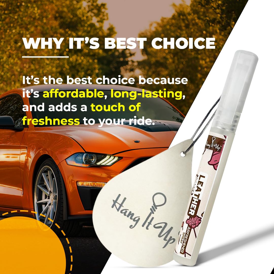 Car Air Freshener Spray With Card - Leather & Oud Combo of 2