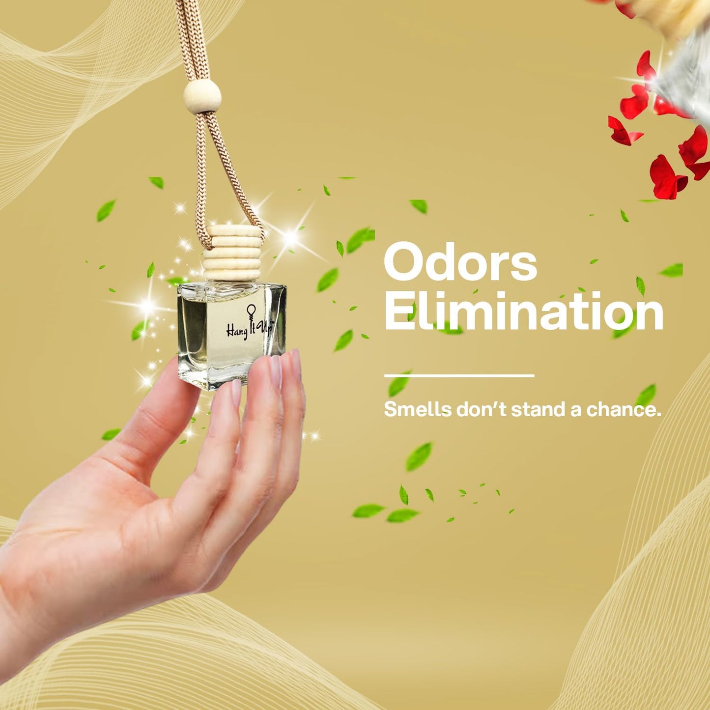 Car Hanging Perfume Bottle - Rose & Lemongrass Combo of 2 | Long Lasting Fragrance