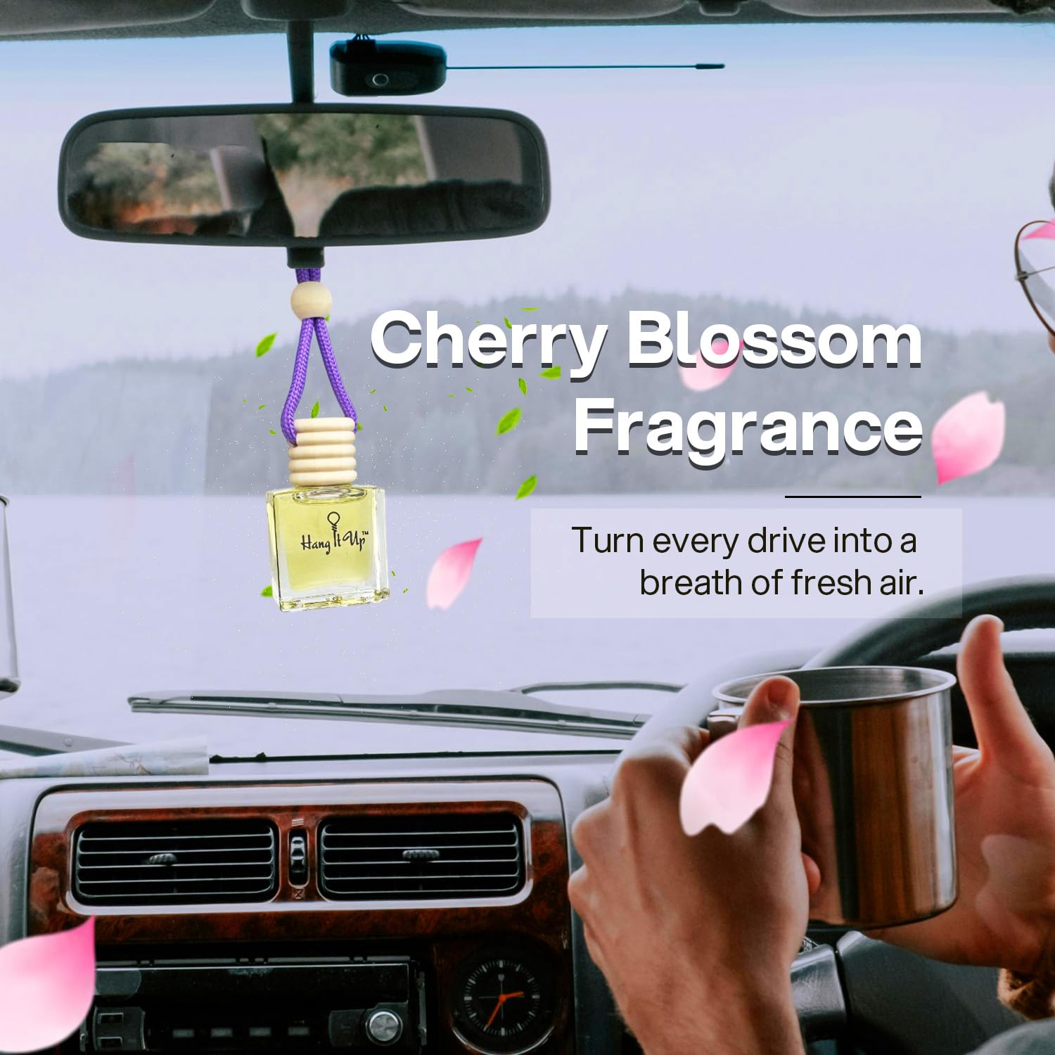 Car Hanging Perfume Bottle - Vanilla Roma, Oud & Cherry Blossom Combo of 3 | Long Lasting Fragrance