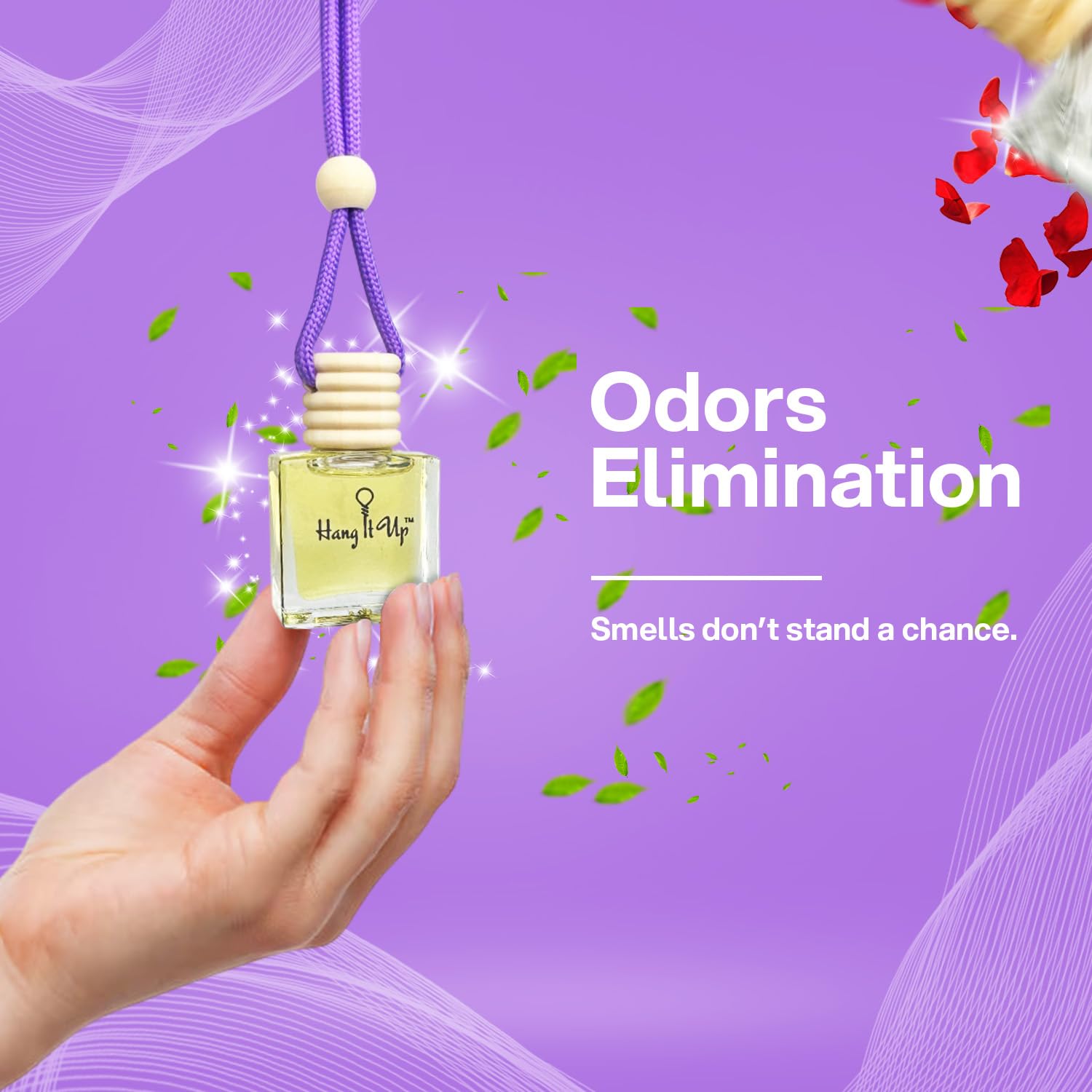 Car Hanging Perfume Bottle - Vanilla Roma, Cherry Blossom & Rose merry & White Tea Combo of 3 | Long Lasting Fragrance