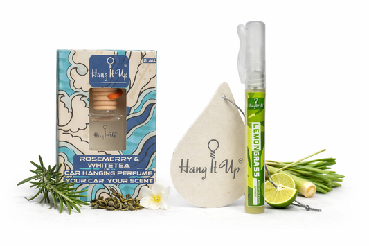 Pack of 2 Air Freshners (Hanging bottle and Spray Card)