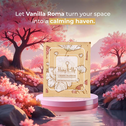 Air Freshener Pouches - Oud, Cherry Blossom, Vanilla Roma & Rosemarry&White Tea Combo of 4 | Long Lasting Fragrance