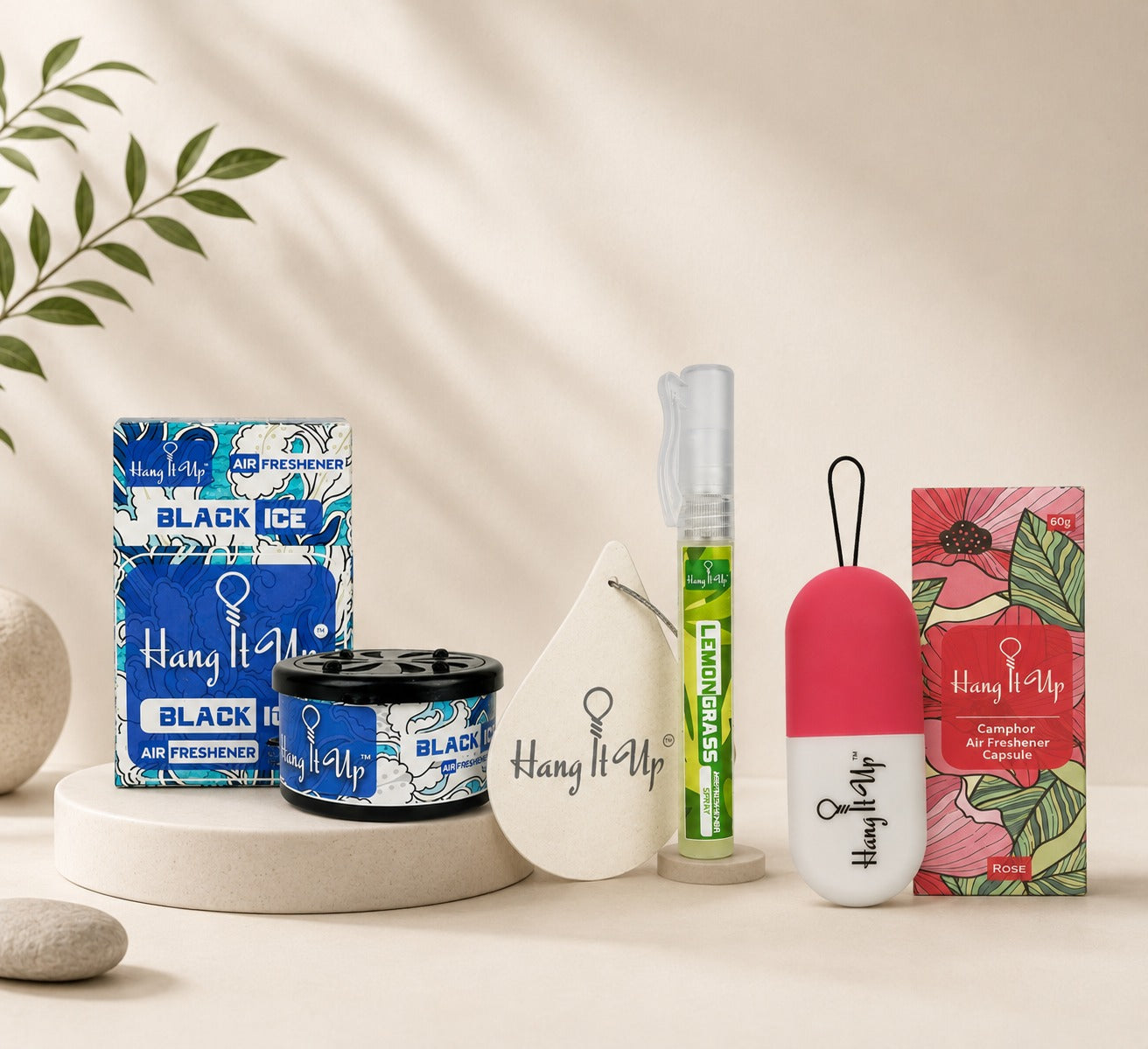 Pack of 3 (Black Ice Can + Lemongrass Spray Card + Rose Camphor Capsule)
