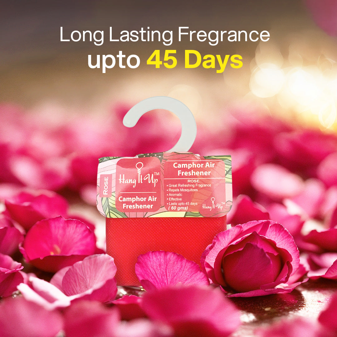 Car Air Freshener Camphor Pouch - Rose Long Lasting Fragrance