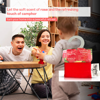 Car Air Freshener Camphor Pouch - Rose Long Lasting Fragrance