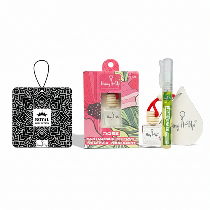 Pack of 3 Air Fresheners (Vanilla Roma, Premium Black , and Hanging Bottle)