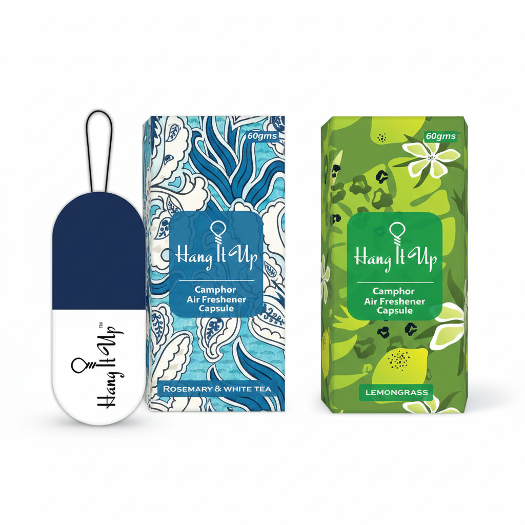 Pack of 2 Air Freshener Camphor Capsule (Oud and Lemongrass)