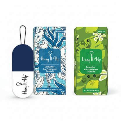 Pack of 2 Air Freshener Camphor Capsule (Oud and Lemongrass)