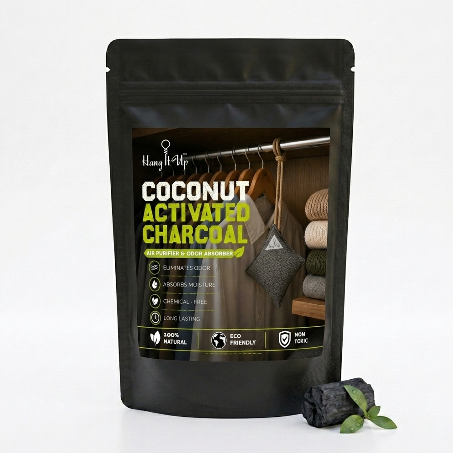 Coconut activated charcoal air purifier 75 gms - suitable for cars, cupboards, bedrooms, fridges etc