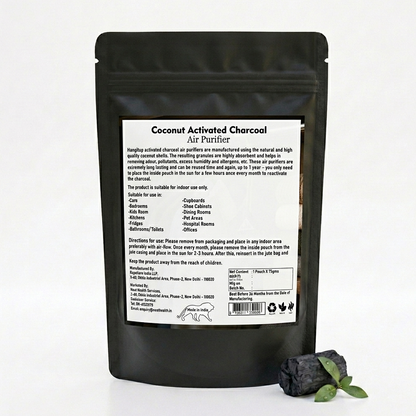 Coconut activated charcoal air purifier 75 gms - suitable for cars, cupboards, bedrooms, fridges etc