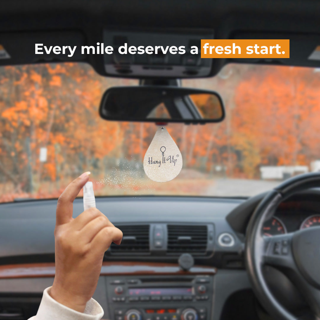 Premium Oudh Car Air Freshener Spray With Hanging Card