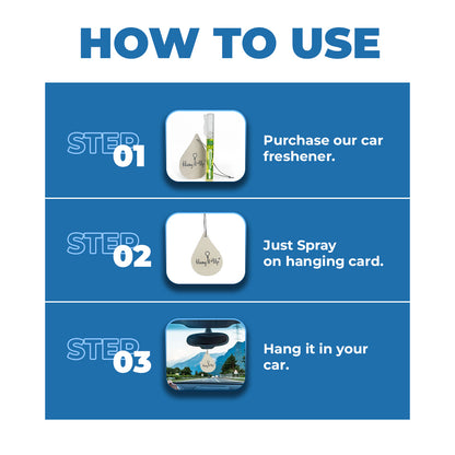 Premium Lemongrass Car Air Freshener Spray With Hanging Card