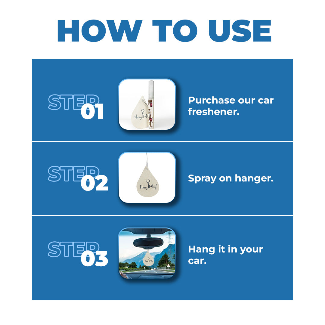 Premium Leather Car Air Freshener Spray With Hanging Card