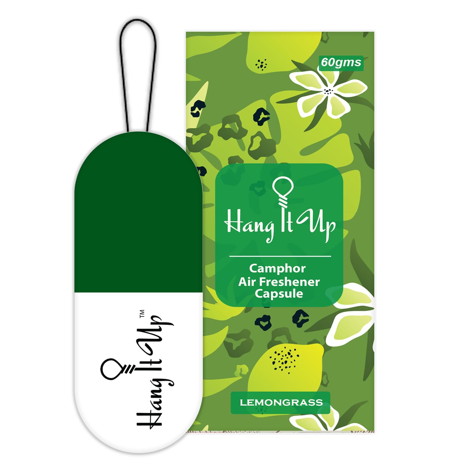 Premium Air Freshener Camphor Capsule  Lemongrass For Car Fragrance  & Air Freshener   Long Lasting 45 Days