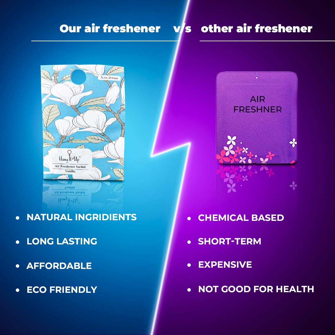 Cupboards Air Freshener Sachet  - Cherry Blossom, Lemongrass, Oud, Rose, Rosemary & White Tea, Vanilla Combo Of 6 | Long Lasting Fragrance