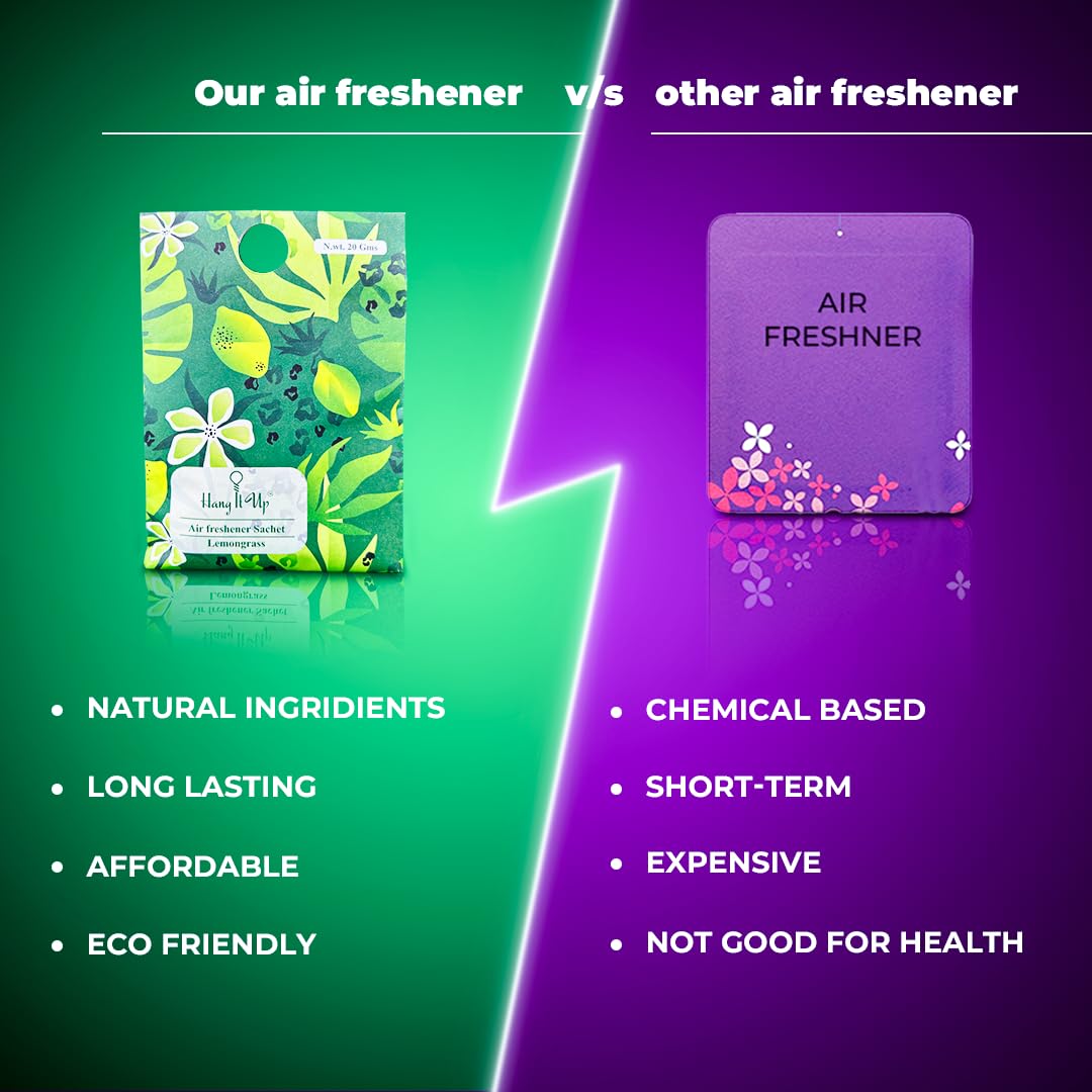 Cupboards Air Freshener Sachet  - Lemongrass, Oud, Rose, Rosemary & White Tea Combo of 4 | Long Lasting Fragrance