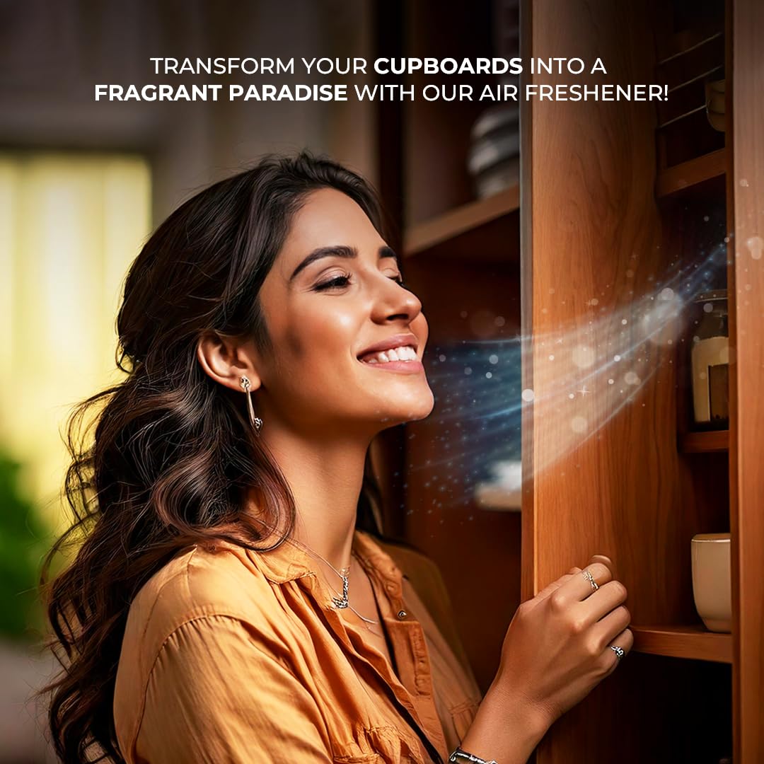 Cupboards Air Freshener Sachet - Lemongrass, Oud, Rose, Rosemary & White Tea, Vanilla Combo of 5 | Long Lasting Fragrance