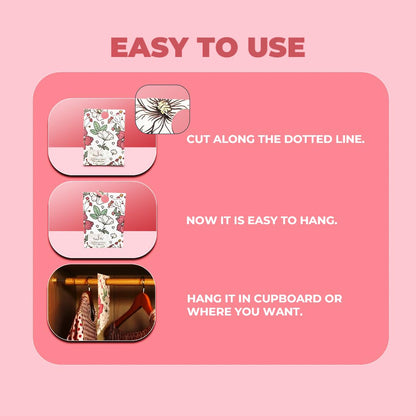 Cupboards Air Freshener Sachet - Cherry Blossom, Lemongrass, Oud & Rose Combo of 4 | Long Lasting Fragrance