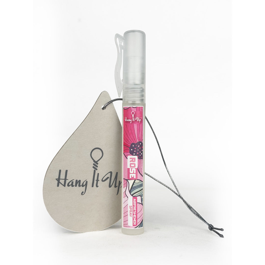 Premium Rose Car Air Freshener Spray With Hanging Card