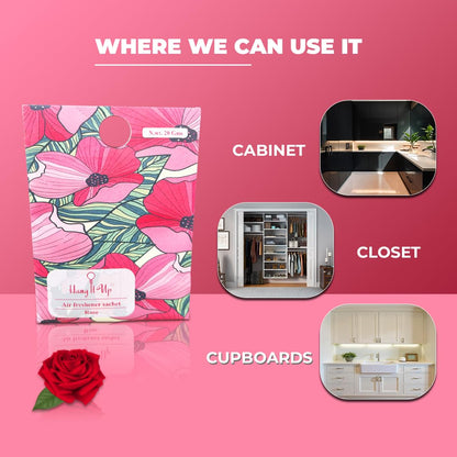 Cupboards Air Freshener Sachet  - Cherry Blossom, Lemongrass, Oud, Rose, Rosemary & White Tea Combo of 5