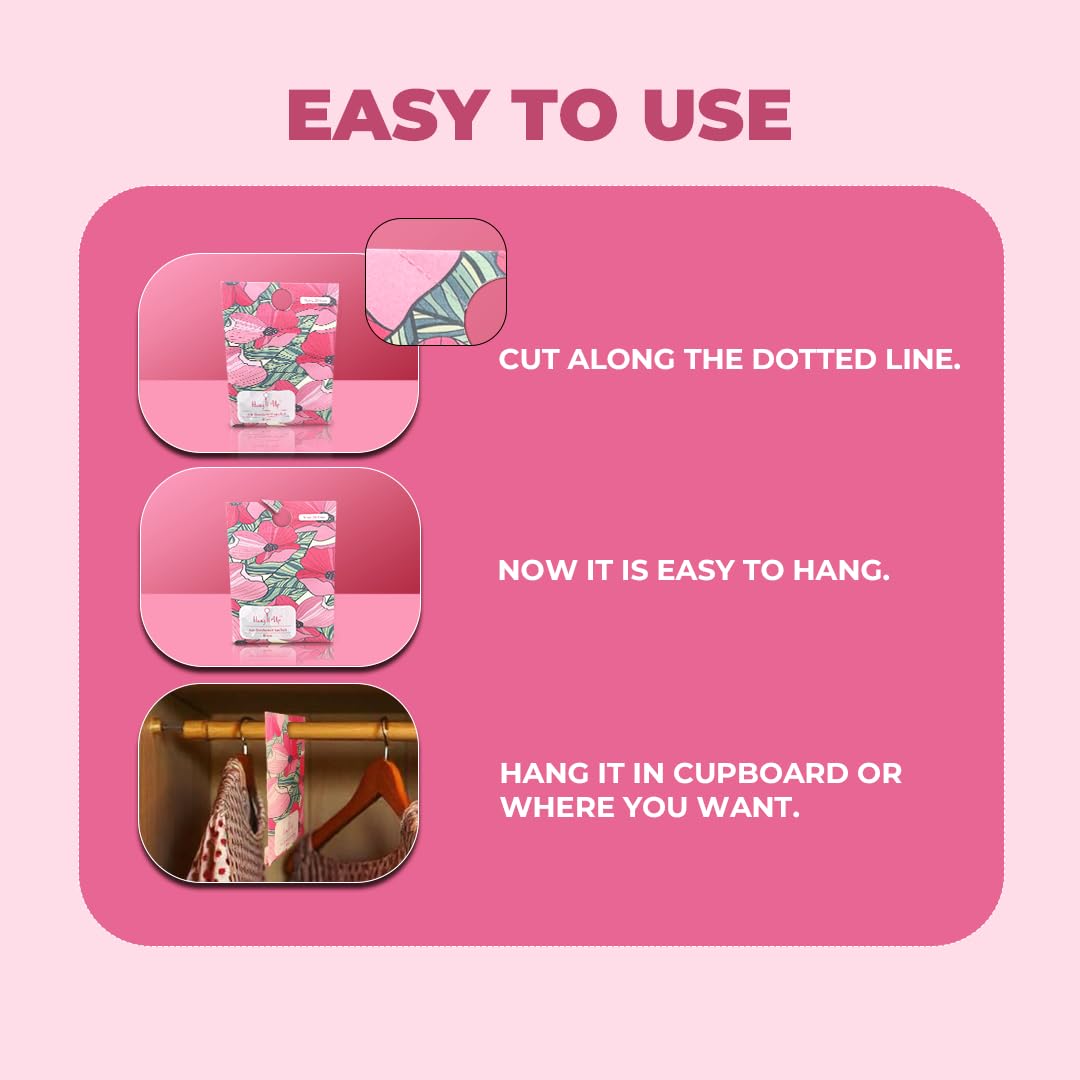 Cupboards Air Freshener Sachet  - Cherry Blossom, Lemongrass, Oud, Rose, Rosemary & White Tea Combo of 5